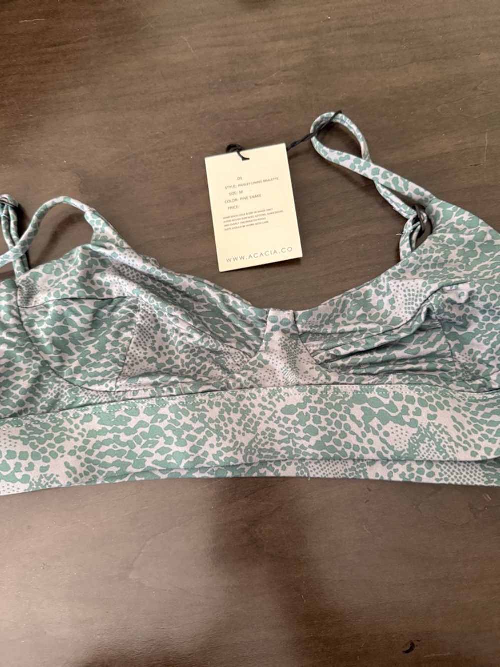 acacia swimwear paisley lining bralette-NWT